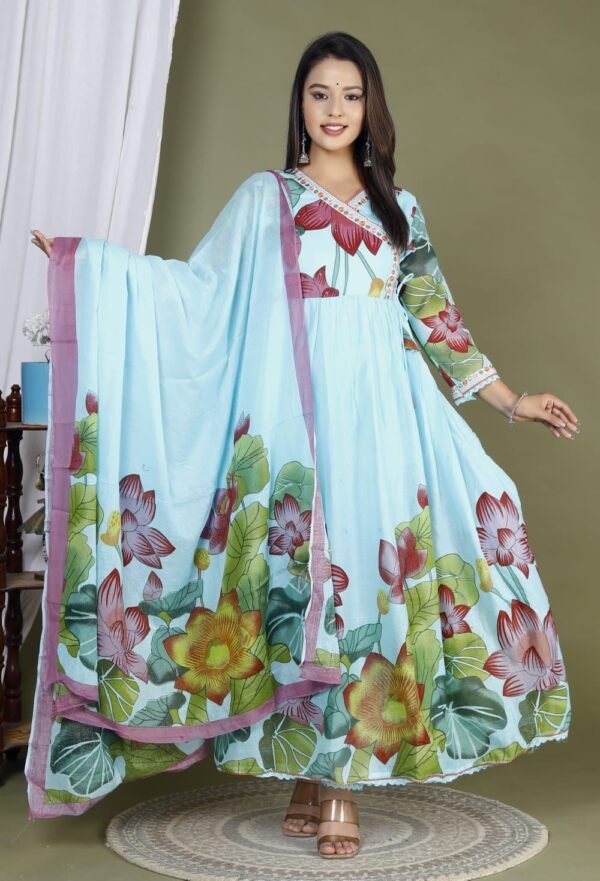 Spring Elegance: Cotton Mulmul Printed Suit Set