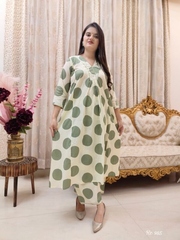 Summer Chic: Elegant Cotton Kurti With Plazo Set