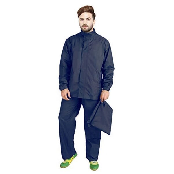 Figo Mens Rain Suit (Waterproof Jacket with Hood, Pant and Carrying Pouch)