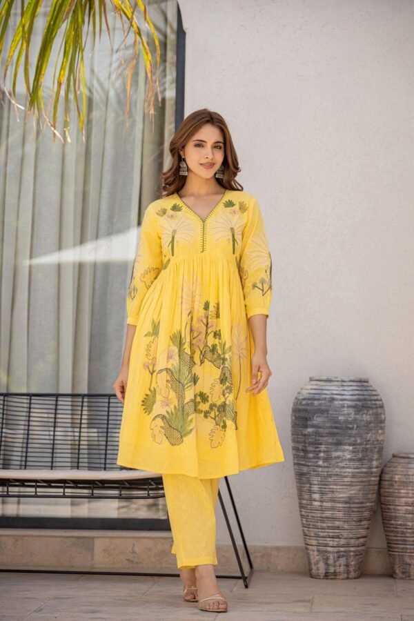 Cotton Cord Set, Adorned With Stunning Embroidery