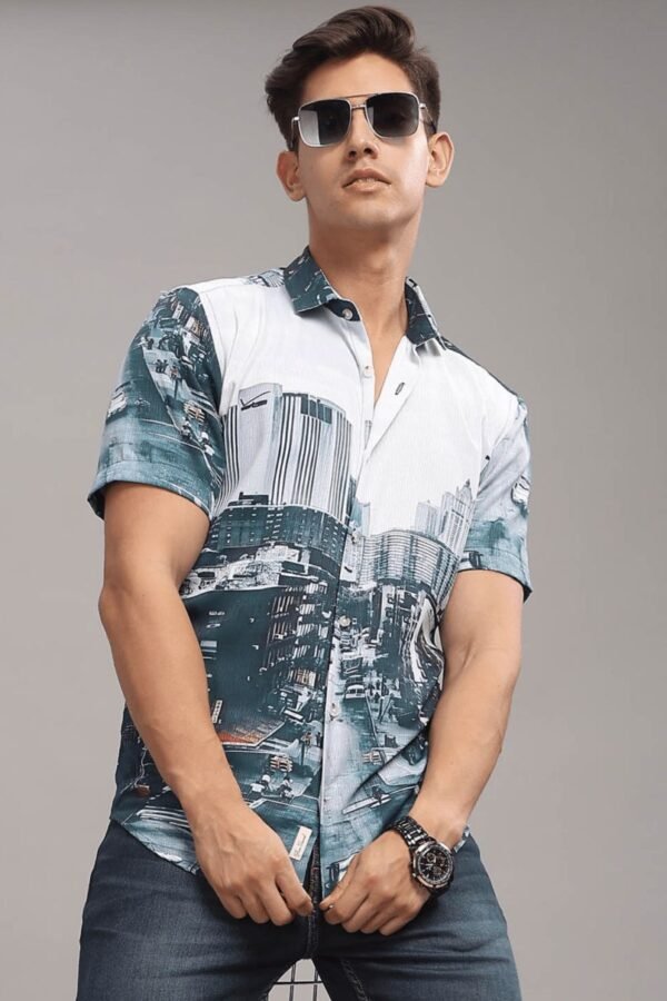 Street view Printed Shirt  Half  Wrinkle Free