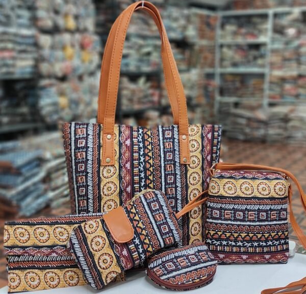 Beautiful Ikkat Print Handbags Combo