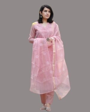 Graceful Pastel Embroidered Kota Set Exclusive Prerna
