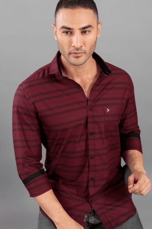 Classy Burgundy Stripes  FullStain Proof
