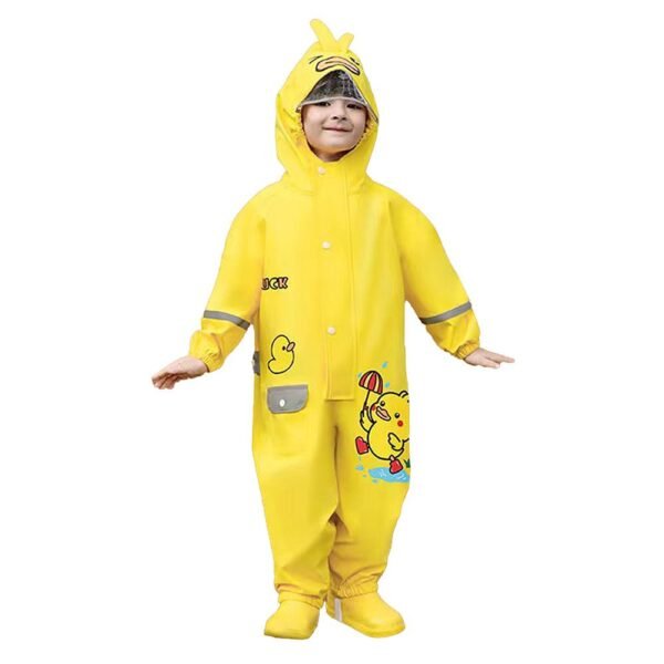 Kr  Yellow Duckling theme full Jumpsuit Style Raincoat for Toddlers and Kids