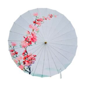 Kr  Teal & Pink Floral, Chinese Canopy Style Rain and All season Umbrella