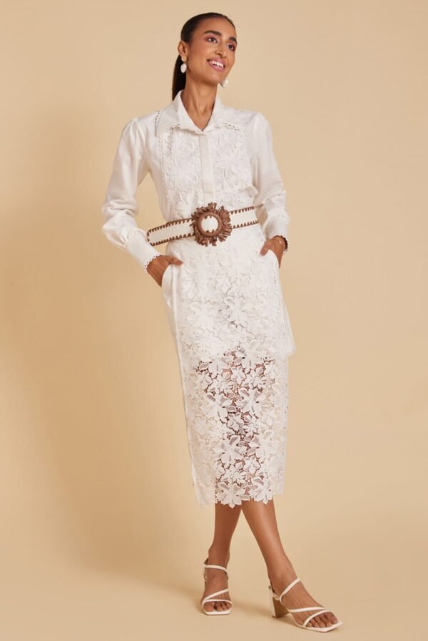 Lace Panelled Linen Co-ord Set