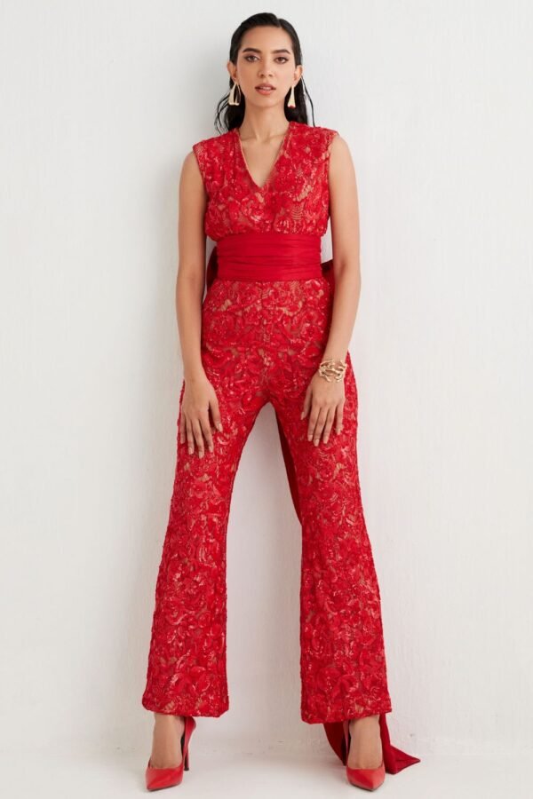 Scarlet Embellished Bow Jumpsuit