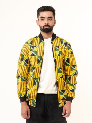 Yellow African Printed Jacket (Unisex)