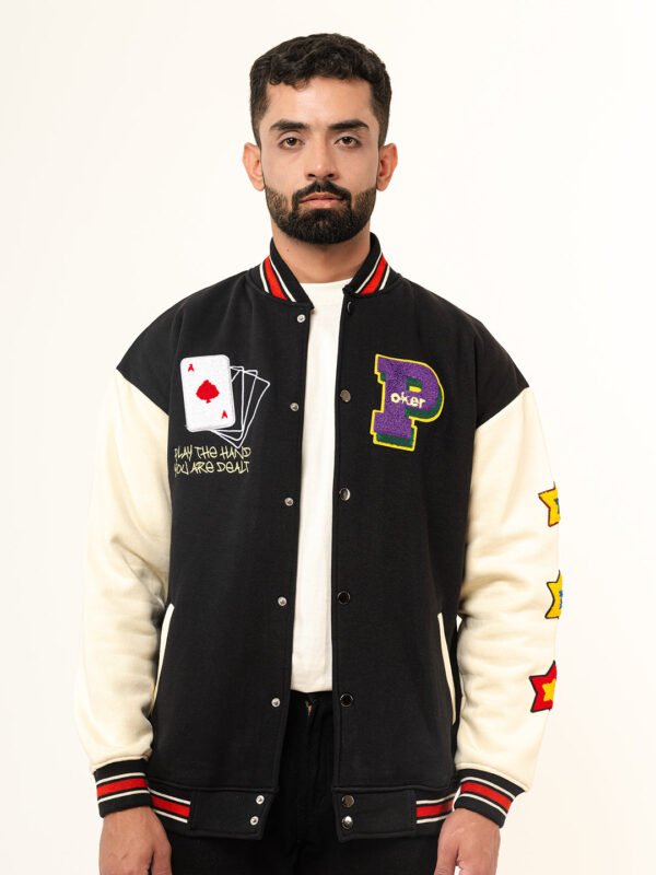 Black Poker Varsity Jacket
