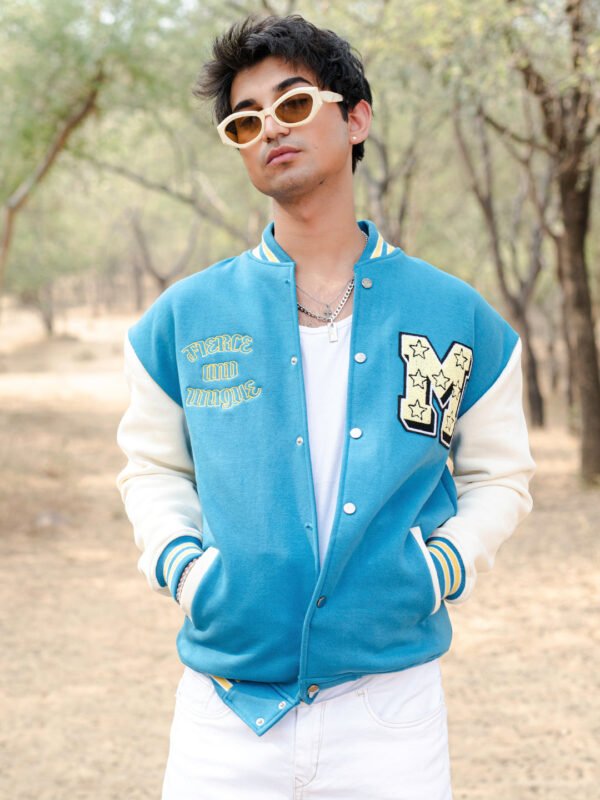 Teal Blue M Varsity Jacket (Unisex)