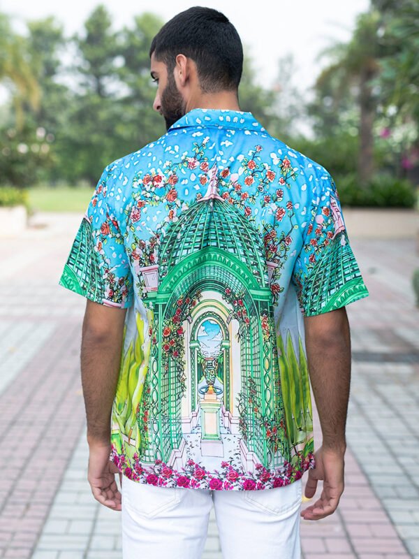 Multi Vintage Placement Printed Oversized Crepe Shirt