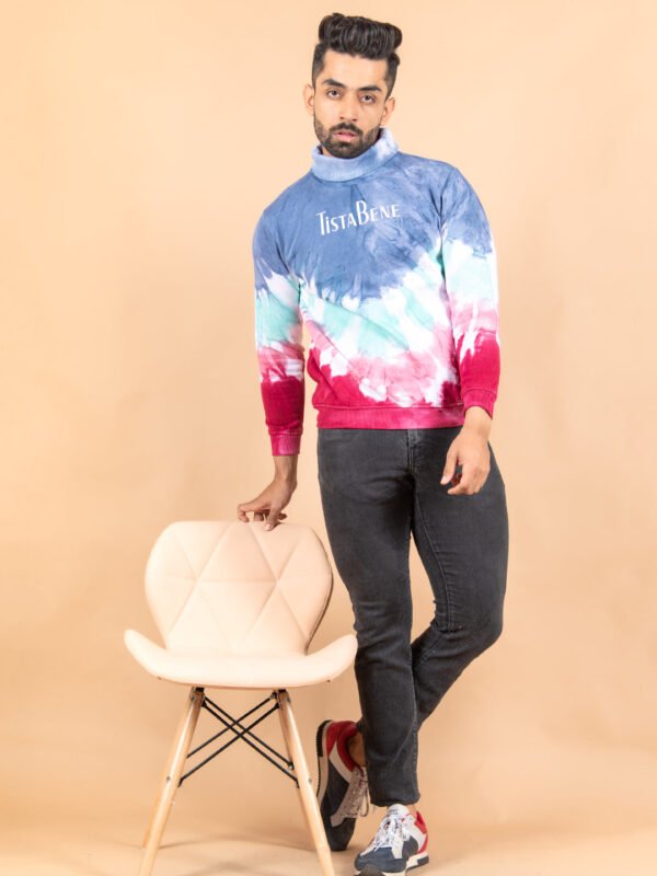 Printed Tie and Dye Turtleneck