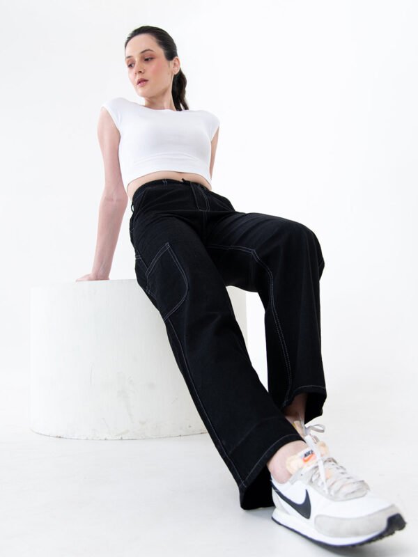 Black Cargo Jeans For Women