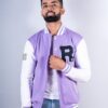 Good Vibes Lilac R Varsity Jacket (Unisex)