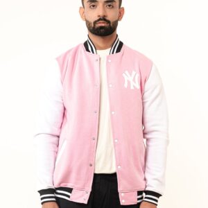 Baby Pink NY Varsity Jacket (Unisex)