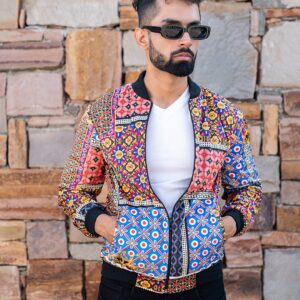 Multicolor Printed Velvet Jacket (Unisex)