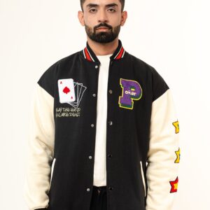 Black Poker Varsity Jacket