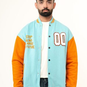 Sky Blue Baseball Varsity Jacket (Unisex)