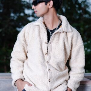 Off White Fleece Sherpa Jacket (Unisex)