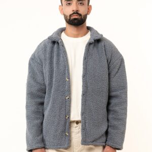 Grey Fleece Sherpa Jacket