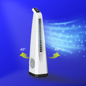 Kirdaram Surround Senior White | Bladeless Tower Fan with Knob Control